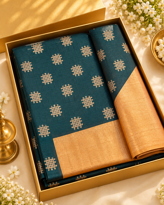 Bottle Green Fancy Soft Silk Woven Saree
