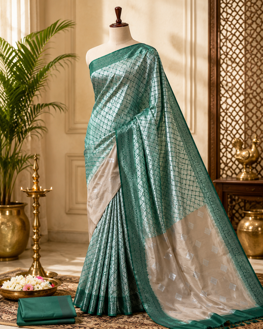 Green Premium Soft Silk Saree