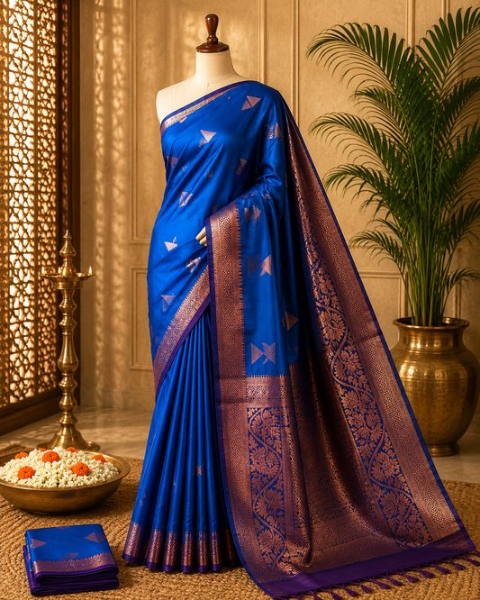 Blue Premium Soft Silk Saree