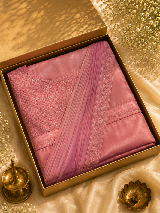 Baby pink Fancy Sparkling Georgette Anarkali