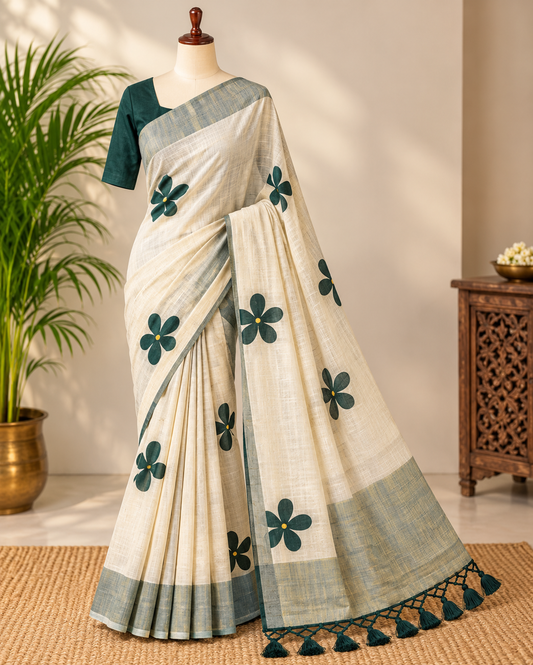 Off White Fancy golden tissue Saree