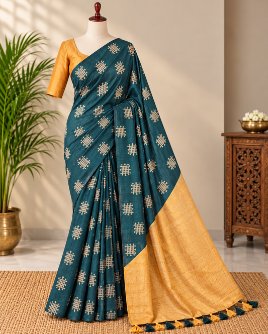 Bottle Green Fancy Soft Silk Woven Saree