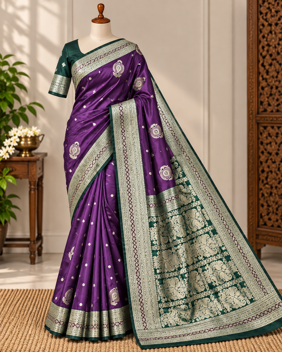 Soft Banarasi Silk Saree - Purple
