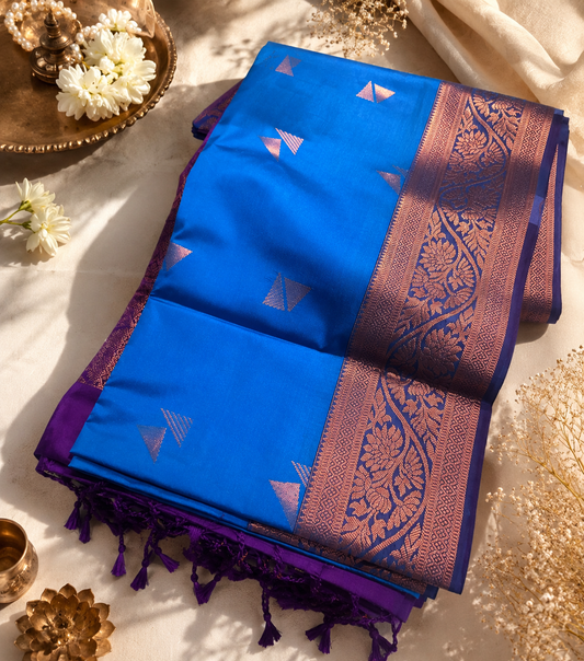 Blue Premium Soft Silk Saree