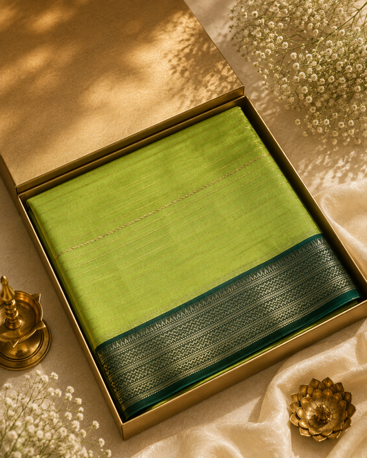 Green Fancy Mysore silk saree